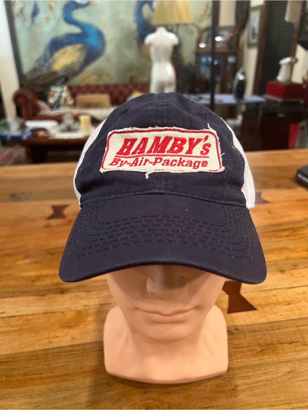DC Navy and White Trucker Cap with Red Patch